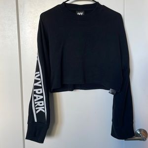 Ivy park black crop sweater xs gently worn